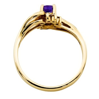 9ct gold Tanzanite/Diamond crossover Ring size K